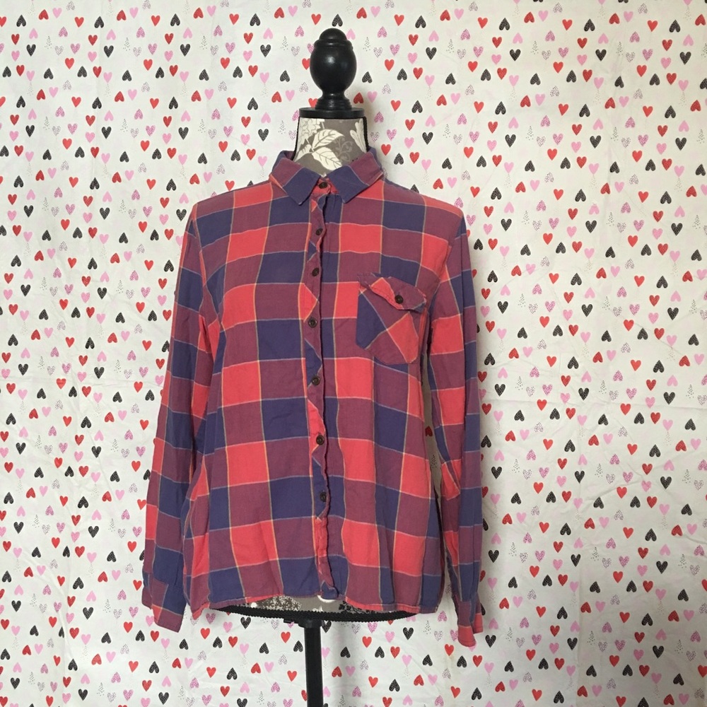 Blue and red plaid shirt